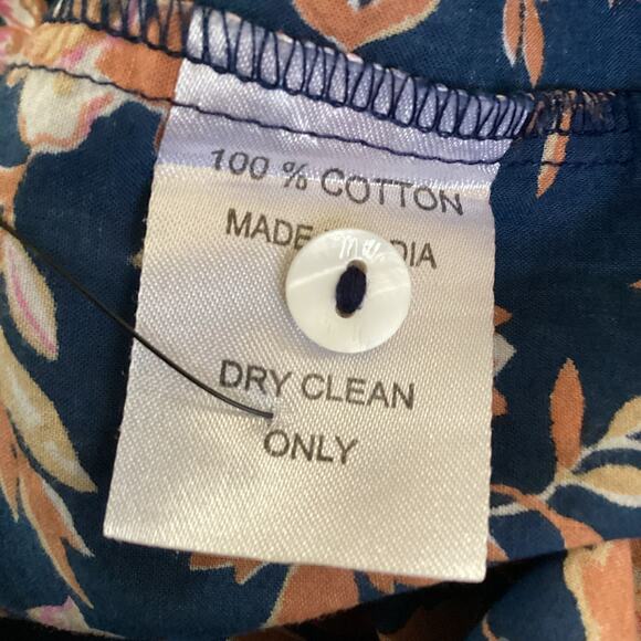 Mille Resort Camille 100% Cotton Smocked Midi Dress Montmarte Floral M - Picture 8 of 9